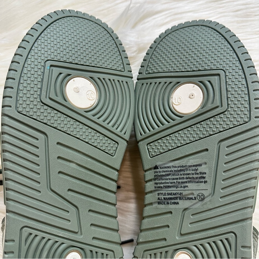 Nanamacs Belovely Green and White Platform Retro Sneakers Size 10 - Picture 15 of 16